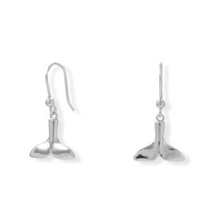 🐋 Whale Tail Earrings in Sterling Silver